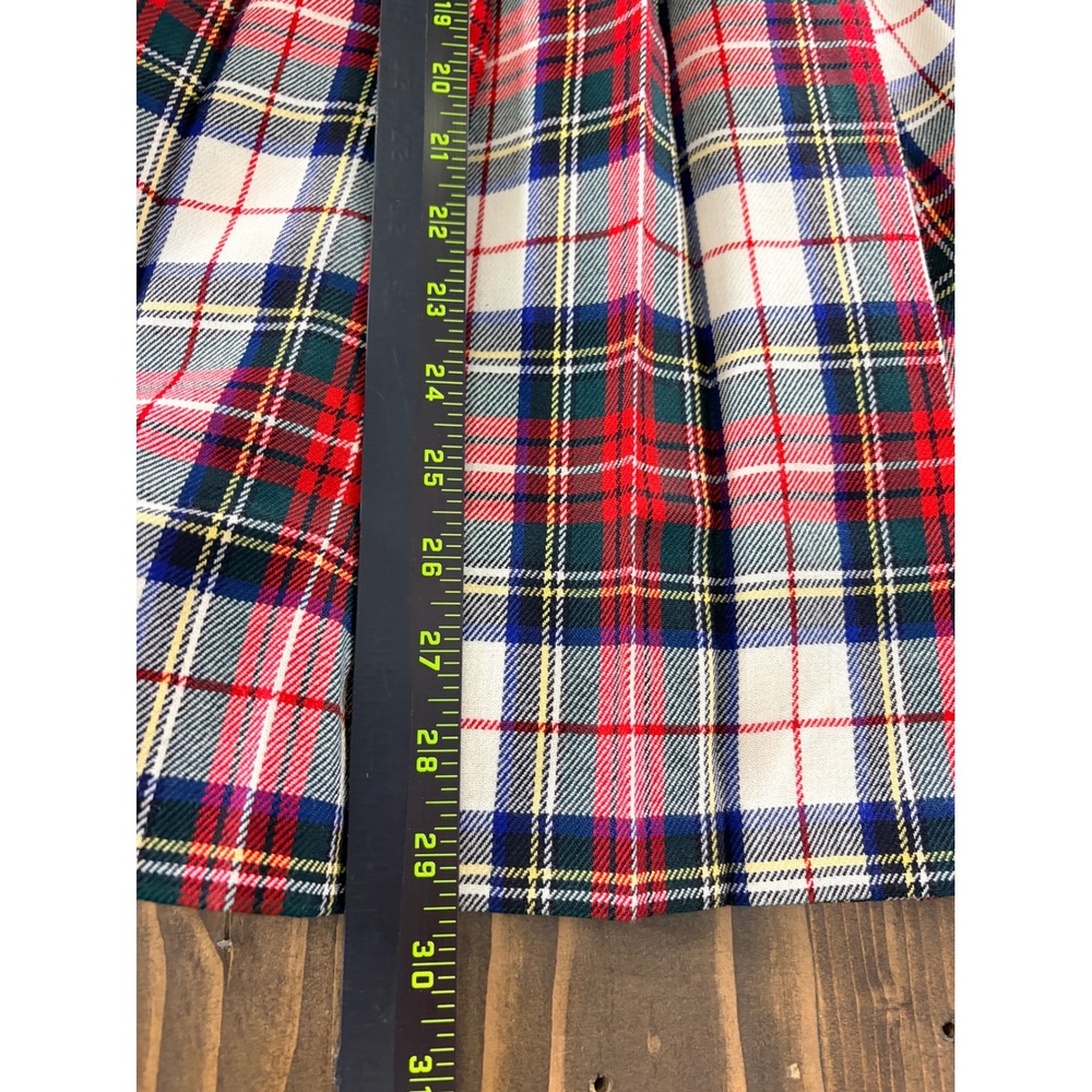 Pendleton Virgin Wool Pleated Skirt Womens 10P Red Tartan Plaid Wool USA Preppy - Picture 8 of 11